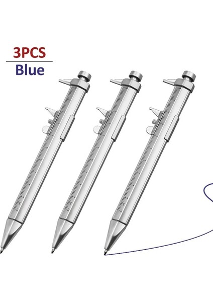 3 Adet Mavi 5 Adet Kumpas Kalem 0-100MM Sürmeli Kumpas Silindiri Tükenmez 1mm Plastik Öğrenci Kırtasiye Hediye Sürmeli Kumpas Ölçme Araçları (Yurt Dışından)