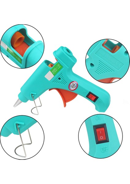 Set 2 20W Sıcak Tutkal Tabancası Endüstriyel Mini Silahlar Termo Elektrikli Isı Sıcaklığı Aracı Sıcak Tutkal Çubukları Ev Dıy El Sanatları Aracı (Yurt Dışından)