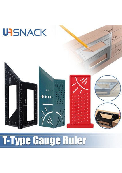 Plastik Siyah T Tipi Ağaç Işleme Ölçer Cetvel Çok Fonksiyonlu Cetvel 45 90 Derece Ölçer Kuralı Ölçüm Aracı Marangozluk Scribe Mark Çizgi Ölçme (Yurt Dışından) indirimleri