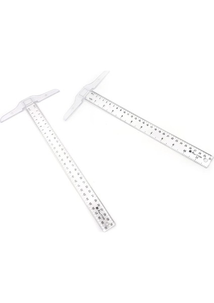 Stil 2 1 Adet 30 cm T Kare Cetvel Plastik T Şekli Cetvel Temizle Şeffaf Ölçümler Düz Cetvel Ölçü Aracı (Yurt Dışından)