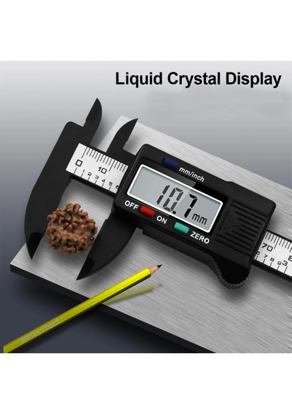 Siyah 150MM/100MM Elektronik Dijital Kumpas Karbon Fiber Sürmeli Kumpaslar Plastik Ölçer Mikrometre Cetvel Ölçme Araçları Enstrüman (Yurt Dışından)