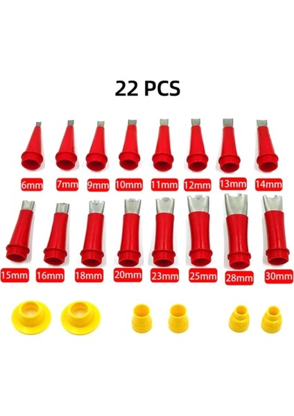 Kırmızı 22 Adet/takım Kalafat Ucu Ayrılabilir Hassas Işçilik Taban Sızdırmazlık Kiti Mükemmel Kalafat Bitirme Memesi Dropshipping (Yurt Dışından)