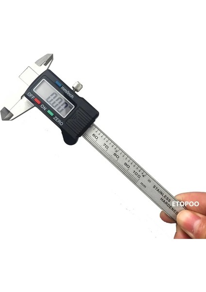 Plastik Dijital 100MM 4 "dijital Kalıper Sürmelı Gösterge Mikrometre 0-100MM Karbon Çelik Sürmeli Kumpas Karbon Fiber Elektronik Dijital Kumpas (Yurt Dışından)