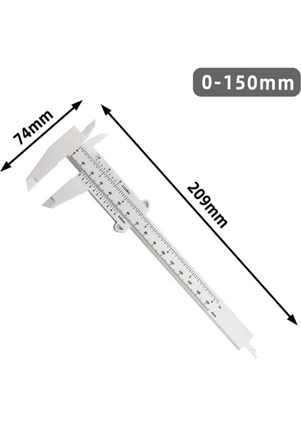 WHITE-150 0-80MM-150MM Sürmeli Kumpas Plastik Dıy Ölçü Aracı Cetvel Ağaç Işleme Metal Işleme Sıhhi Tesisat Modeli Diyafram Derinlik Çapı (Yurt Dışından)