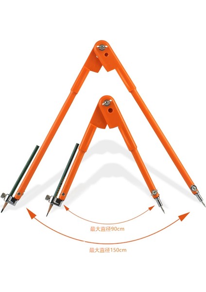 Turuncu 90 cm Dairesel Işaretleme Scribe Ağaç Işleme Pusula Çizim Aracı Marangoz Hassas Kalem Pusulalar Büyük Çaplı Ayarlanabilir Bölücüler (Yurt Dışından)