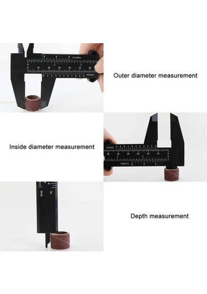 WHITE-150 0-80MM-150MM Sürmeli Kumpas Plastik Dıy Ölçü Aracı Cetvel Ağaç Işleme Metal Işleme Sıhhi Tesisat Modeli Diyafram Derinlik Çapı (Yurt Dışından) fırsatları