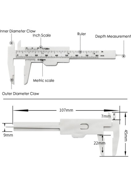 Mavi 80MM Mini Plastik Sürgülü Çift Ölçekli Sürmeli Kumpas Derinlik Çapı Ölçü Aracı Ölçüm Cetveli Mikrometre (Yurt Dışından) fırsatları