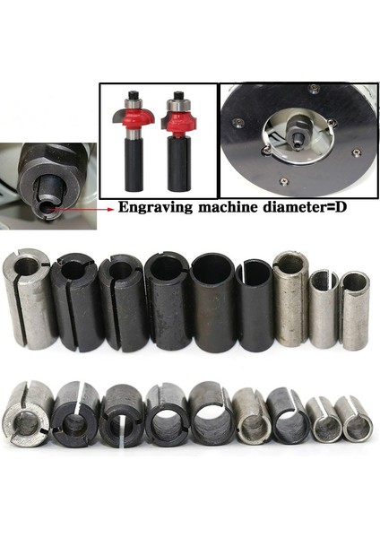8mm - 6mm 1 Adet Yüksek Hassasiyetli Gravür Ucu Yönlendirici Adaptör Chuck Collet Shank Cnc Rota Aracı Adaptörleri Tutucu 8-6.35/ 8-6/ 12.7-8/6 (Yurt Dışından)