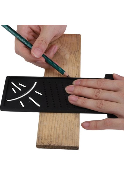 Siyah T Tipi Plastik Açı Cetvel Ağaç Işleme Scriber Mark Hattı Kumpas Marangoz Hassas Ölçme Aracı Ahşap Metrik Mark Ölçer (Yurt Dışından)