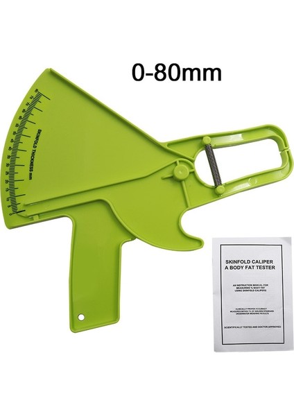 Yeşil 0-80MM Vücut Yağ Ölçü Test Cihazı Analizörü Sebum Kaliper Kelepçe Şekilli Cetvel Skinfold Test Cihazı Ölçüm Bandı (Yurt Dışından)
