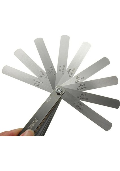 32 Adet Mesafe Bulucu Feeler Ölçer Metrik ve Emperyal Valf Öğretim Feeler Ölçer 0.04-0.88 mm Boşluk Boyutu .0015-.035 Bakır Levha (Yurt Dışından)