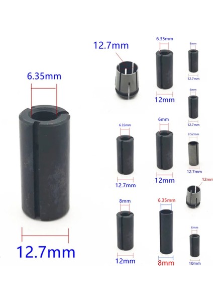 H 6mm 8mm 10MM 12MM 12.7mm 1/2" 1/4" 3/8" Adaptör Yönlendirici Chuck Collet Mini Matkap Aynaları Adaptörü Güç Döner Aracı (Yurt Dışından) fırsatları