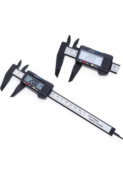 G 150MM 6 Inç LCD Dijital Cetvel Elektronik Karbon Fiber Sürmeli Kumpas Ölçer Mikrometre Ölçme Aracı Enstrüman El Aletleri (Yurt Dışından)