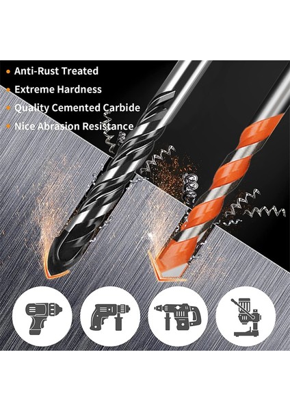 C 3-12MM Matkap Uçları Seti Cam Seramik Seramik Fayans Delik Açıcı Tuğla Sert Alaşım Üçgen Bit Araç Kiti Metal Işleme Matkap Uçları (Yurt Dışından) fiyatları