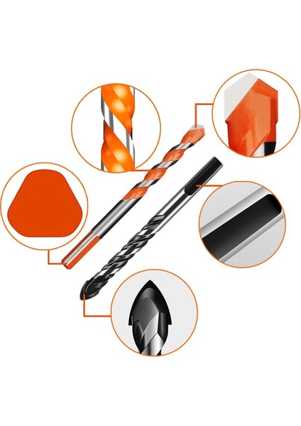 C 3-12MM Matkap Uçları Seti Cam Seramik Seramik Fayans Delik Açıcı Tuğla Sert Alaşım Üçgen Bit Araç Kiti Metal Işleme Matkap Uçları (Yurt Dışından) indirimleri