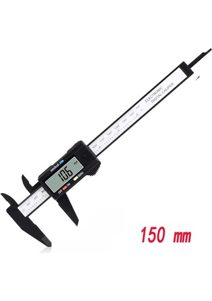 150MM Plastik Oauee 150MM 100MM 6 Inç Elektronik Dijital Kumpas Karbon Fiber Sürmeli Kumpas Ölçer Mikrometre Dijital Cetvel Ölçme Aracı (Yurt Dışından)