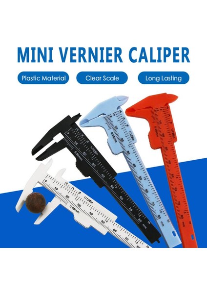 Kırmızı 80MM Sürmeli Kart Dıy Ölçü Aracı Ağaç Işleme Metal Işleme Sıhhi Tesisat Modeli Yapımı Kaliper Diyafram Derinlik Çapı Ölçü Aracı (Yurt Dışından)