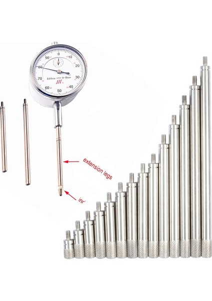 M2.5 25MM Paslanmaz Çelik Uzatma Ayakları Gösterge Için Uzatma Kök Çubukları Kadranlı Göstergeler Probu Biyel Hss M2.5*10MM-100 (Yurt Dışından)