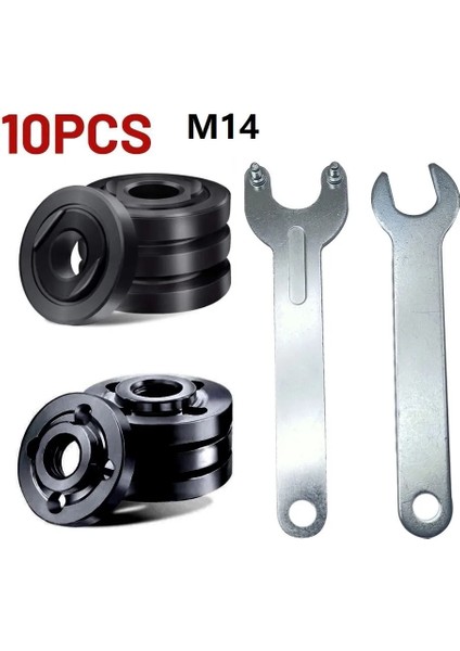 10 Adet M14 Flanş Somunu Anahtarı Açı Öğütücü Anahtarı Metal Kilit Konu Açı Öğütücüyü Değiştirin Innerouter Flanş Somunu Seti Aracı (Yurt Dışından)