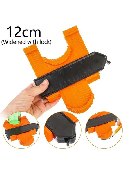 12 cm Turuncu C Kilit Geniş Kontur Ölçer Profil Aracı Alaşım Kenar Şekillendirme Ahşap Ölçü Cetvel Laminat Fayans Meethulp Ağaç Işleme Ölçer (Yurt Dışından)