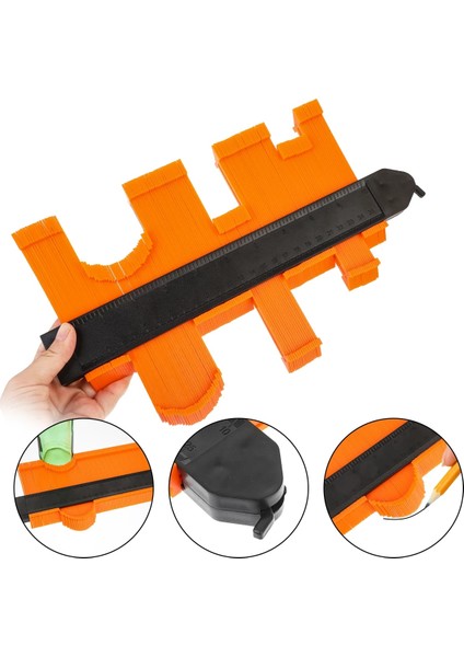 12 cm Turuncu C Kilit Geniş Kontur Ölçer Profil Aracı Alaşım Kenar Şekillendirme Ahşap Ölçü Cetvel Laminat Fayans Meethulp Ağaç Işleme Ölçer (Yurt Dışından)