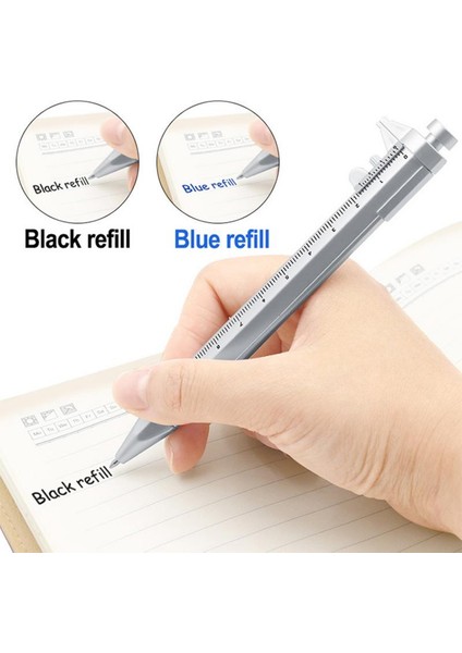 Mavi Sürmeli Kumpas Aracı Tükenmez Kalem Gümüş Sürmeli Kumpas Çok Fonksiyonlu Kalem Yaratıcı Okul Hediye Işaretleme Kalemi 0-100 mm Ölçme Aracı (Yurt Dışından)