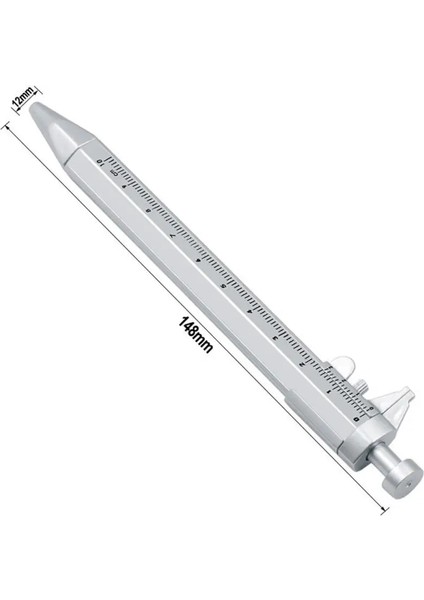Mavi Sürmeli Kumpas Aracı Tükenmez Kalem Gümüş Sürmeli Kumpas Çok Fonksiyonlu Kalem Yaratıcı Okul Hediye Işaretleme Kalemi 0-100 mm Ölçme Aracı (Yurt Dışından)