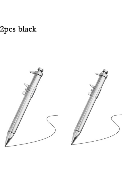 2 Adet Siyah 1-5 Adet Kumpas Kalem 0-100MM Sürmeli Kumpas Silindiri Tükenmez 1.0mm Plastik Öğrenci Kırtasiye Hediye Sürmeli Kumpas Ölçme Aracı (Yurt Dışından)