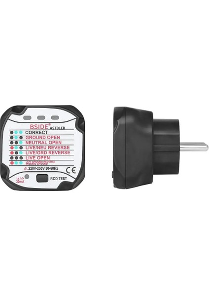 Au Fiş Güç Çıkışı Soket Test Cihazı AST01 Ab Abd Ingıltere Au Fiş Rcd Gfcı Test Çıkışı Dedektörü Toprak Sıfır Hattı Fişi Polarite Faz Kontrolü (Yurt Dışından)