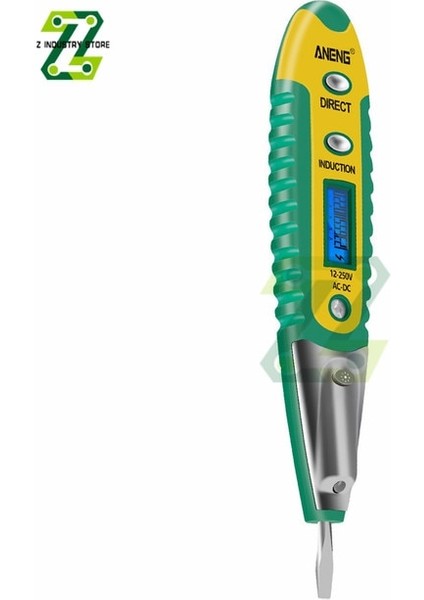 Yeşil Ac Dc 12-250 V LCD Dijital Ekran Gerilim Test Kalemi Elektrikçi Elektroskop Temassız Güvenlik Testi Tornavida Kalem (Yurt Dışından)