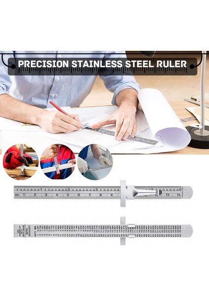 1 Adet Paslanmaz Çelik Cetvel Klipsli 6 Inç/15 cm Cep Ölçme Aletleri Derinlik Ölçer Sürgülü Doğru Cetvel (Yurt Dışından) fiyatları