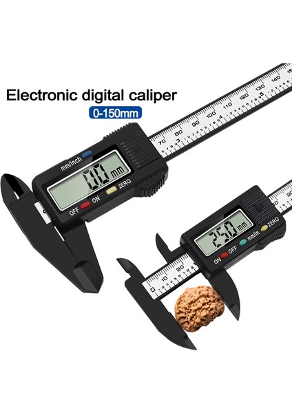 Siyah Yeni 0-150MM Dijital Sürmeli Kumpas 6 Inç Kart Cetvel LCD Elektronik Karbon Fiber Altimetre Mikrometre Göstergeleri Ölçme Aracı (Yurt Dışından) modelleri
