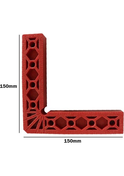 Tek Kırmızı 15X15CM 150/100MM Kare Cetvel Alüminyum Alaşımlı Işaretleme 90 Derece Sağ Açı Cetvel L Tipi Taşınabilir Hassas Kare Delik Konumlandırma (Yurt Dışından)