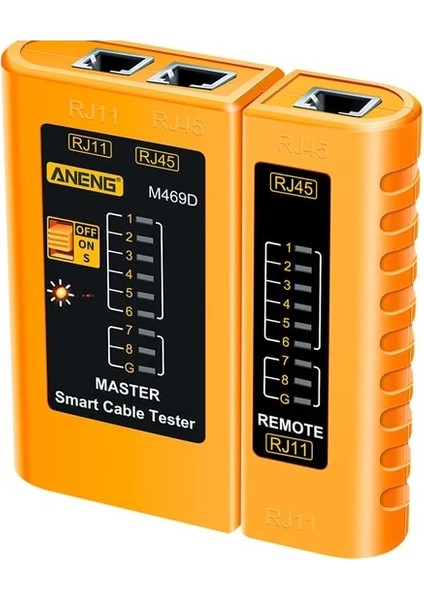 Sarı M469D RJ45 Kablo Lan Test Cihazı Ağ Kablosu Test Cihazı RJ45 RJ11 RJ12 Cat5 Utp Lan Kablo Test Cihazı Ağ Aracı Ağ Onarım Araçları (Yurt Dışından)