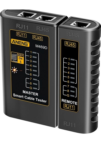 Sarı M469D RJ45 Kablo Lan Test Cihazı Ağ Kablosu Test Cihazı RJ45 RJ11 RJ12 Cat5 Utp Lan Kablo Test Cihazı Ağ Aracı Ağ Onarım Araçları (Yurt Dışından)
