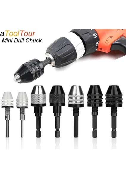 0,3 Ila 3,2 mm Chuck Tornavida Darbeli Sürücü Adaptörü Için Anahtarsız Mini Matkap Chuck Elektrikli Mikro Motor Kelepçesi Mini Chuck Fikstürü Hex Shank Adaptörü (Yurt Dışından)