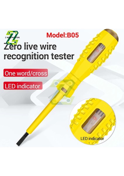 17MM Sarı Gerilim Test Cihazı Kalem Ac Temassız Indüksiyon Test Kalemi Voltmetre Güç Dedektörü Metre Elektrik Tornavida Göstergesi (Yurt Dışından)
