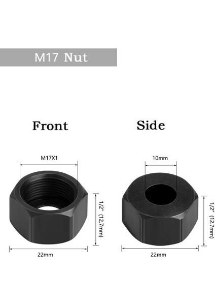 M17 Ayna Somunu Collet Chuck Adaptörü Somun Gravür Kırpma Makinesi Aynaları Düzeltici Elektrikli Freze Ucu Pensetler 10/9.5/8/6.35/6mm (Yurt Dışından) indirimleri