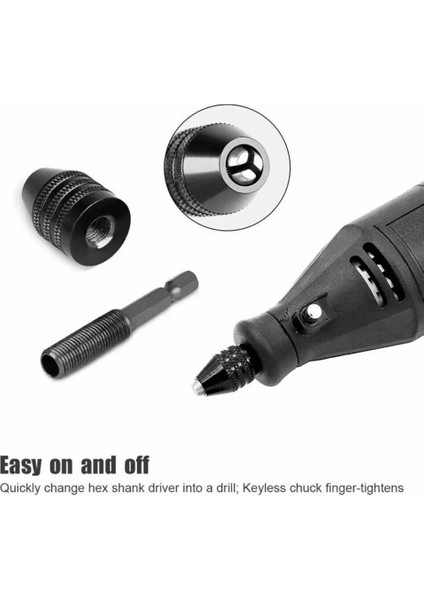 Gümüş 6.3mm Hex Shank Hızlı Değişim Anahtarsız Matkap Ucu Chuck Hex Shank Adaptörü 0.3-3.6mm 1/4 "hex Shank Matkap Uçları Dönüştürücü El Aletleri (Yurt Dışından) fırsatları