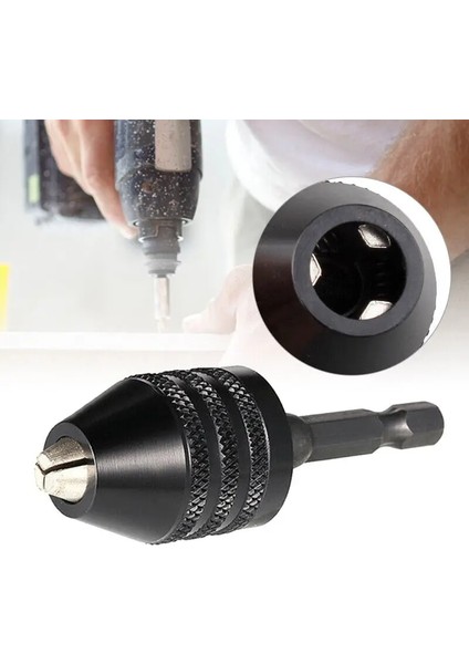 Gümüş 6.3mm Hex Shank Hızlı Değişim Anahtarsız Matkap Ucu Chuck Hex Shank Adaptörü 0.3-3.6mm 1/4 "hex Shank Matkap Uçları Dönüştürücü El Aletleri (Yurt Dışından) indirimleri