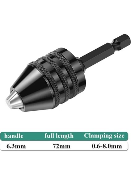 0 6 8 0mm Anahtarsız Matkap Chuck Adaptörü Hex Shank Hızlı Değişim Bit Dönüştürücü Aracı Elektrikli Öğütücü Tırnak Oyma Makinesi 6.35MM (Yurt Dışından)