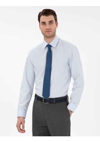 Erkek Açık Mavi Regular Fit Uzun Kollu Basic Gömlek 50307198-VR003