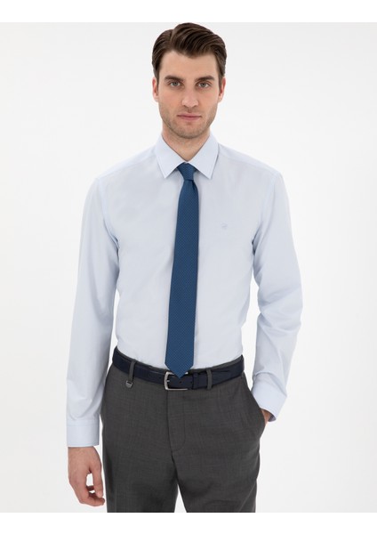 Erkek Açık Mavi Regular Fit Uzun Kollu Basic Gömlek 50307198-VR003