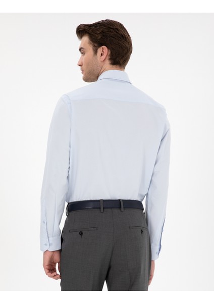 Erkek Açık Mavi Regular Fit Uzun Kollu Basic Gömlek 50307198-VR003