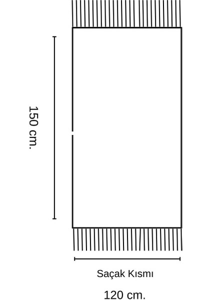 Pamuklu Tekli Koltuk ve Berjer Örtüsü - Tv Battaniyesi Throw- Line- 120*150 Cm. Saçakları Bağlı