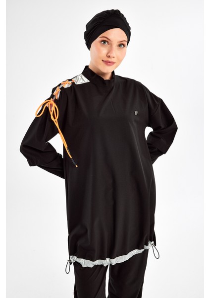 Spor Likra Tam Kapalı Tesettür Mayo Kimber 1202 Siyah modelleri