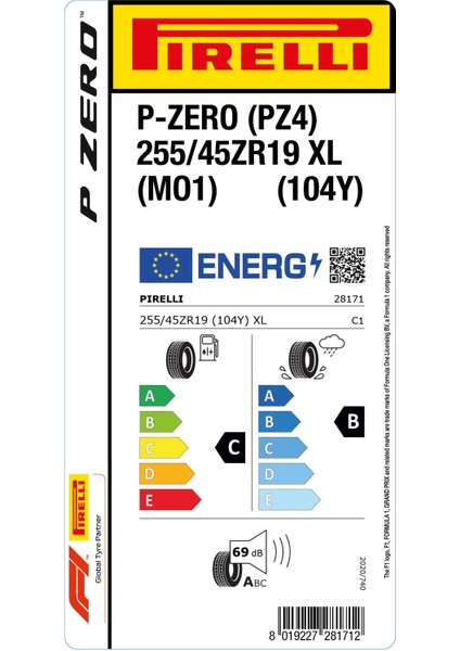 255/45Z R19 (104Y) Xl P-Zero (Pz4) (Mo1) Oto Yaz Lastiği (Üretim: 2025) fiyatları