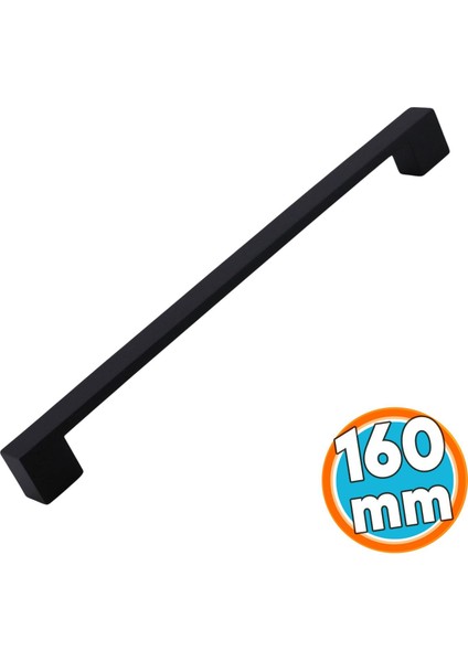 Mobilya Mutfak Çekmece Dolap Dolabı Kulbu (160 mm - 16 cm) Siyah Metal