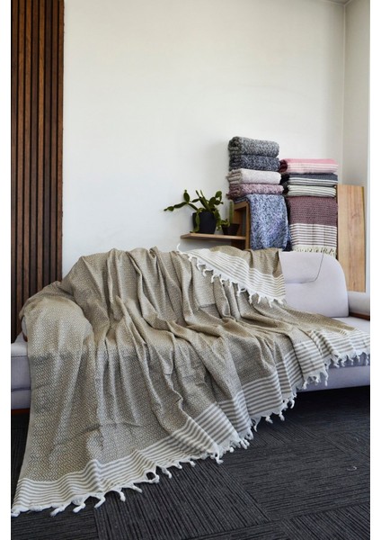 Maksi Pamuklu 170X220 cm Kahverengi Kanepe Çekyat Örtüsü Çok Amaçlı Kaymaz Terletmez Koltuk Örtüsü fiyatları