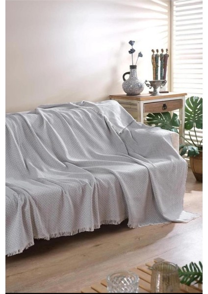 Pamuklu Koltuk Çekyat Berjer Örtüsü Şalı | Tekli Üçlü Kanepe Kılıfı | Çift Taraflı Terletmez 170X21 fiyatları